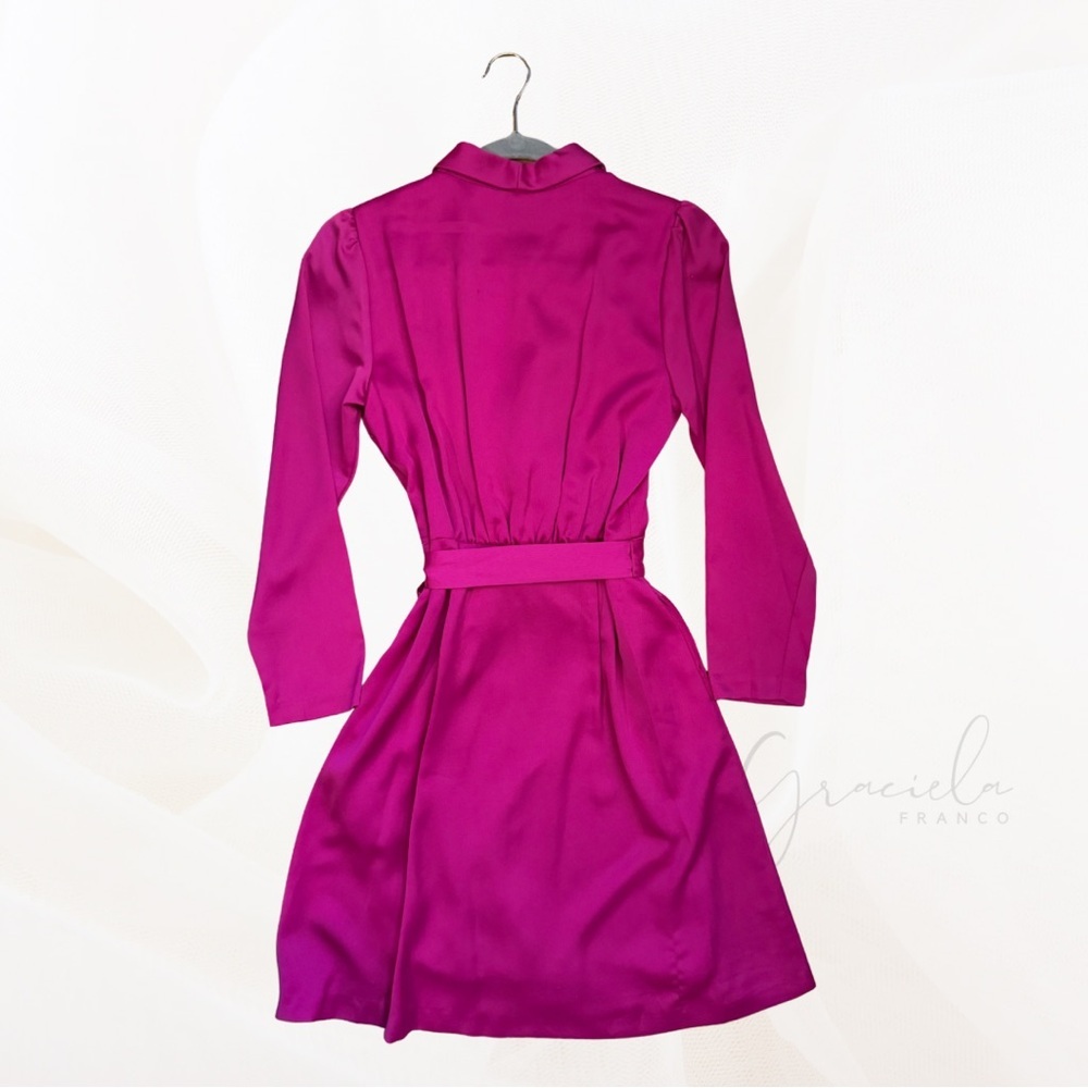 NEW Taylor Magenta Women's Satin Dress - Picture 3 of 4
